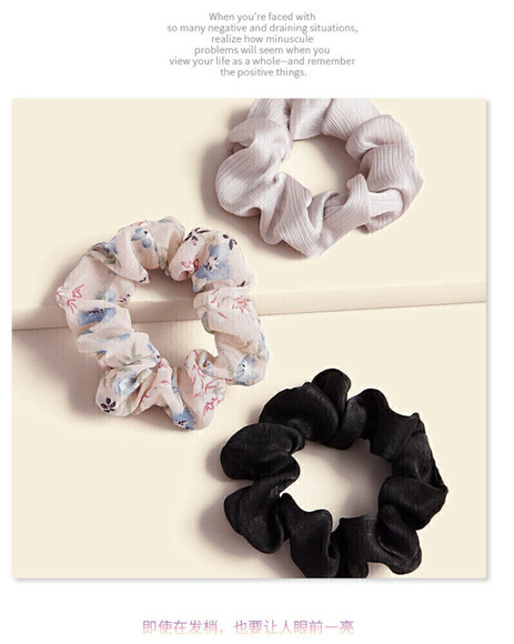 Floral Scrunchie Set of 3 - Picture 2 of 5